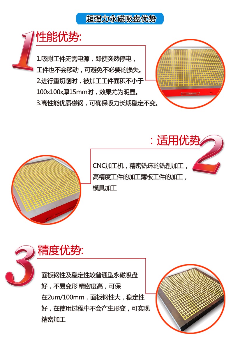 镗床用超强力永磁吸盘优势说明