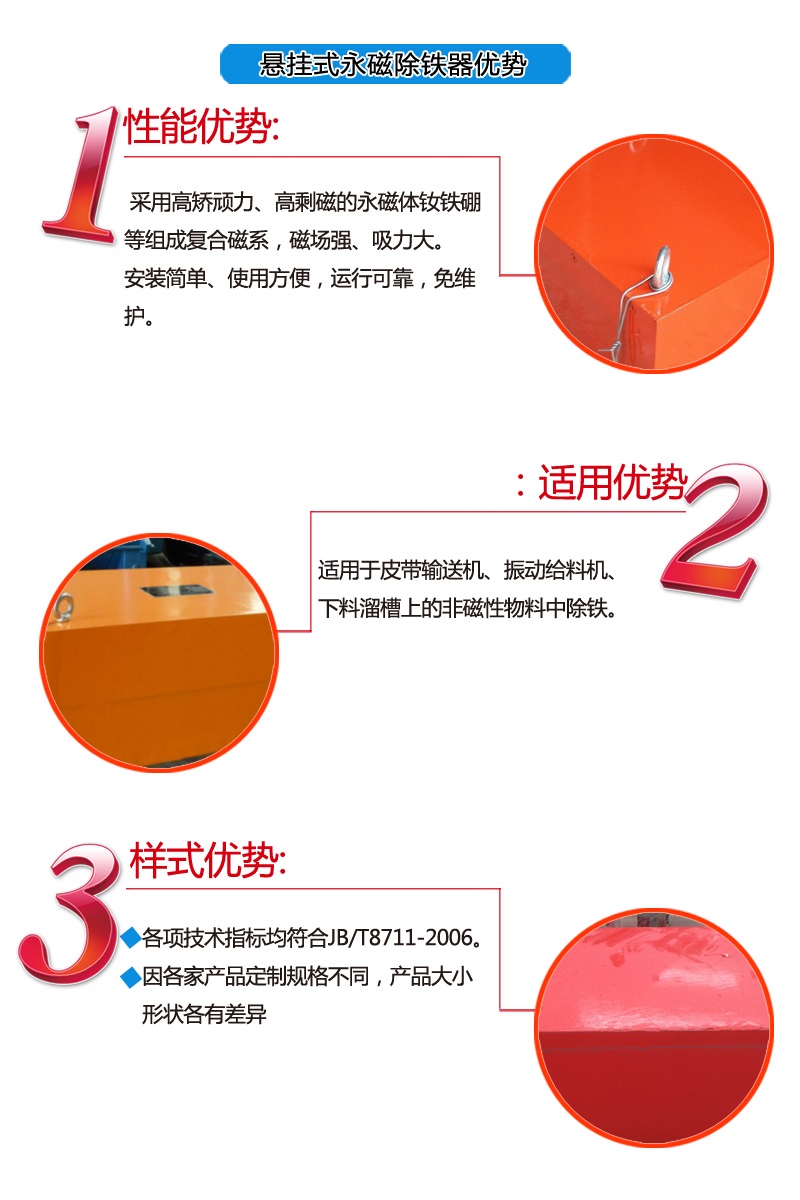 悬挂式永磁除铁器
